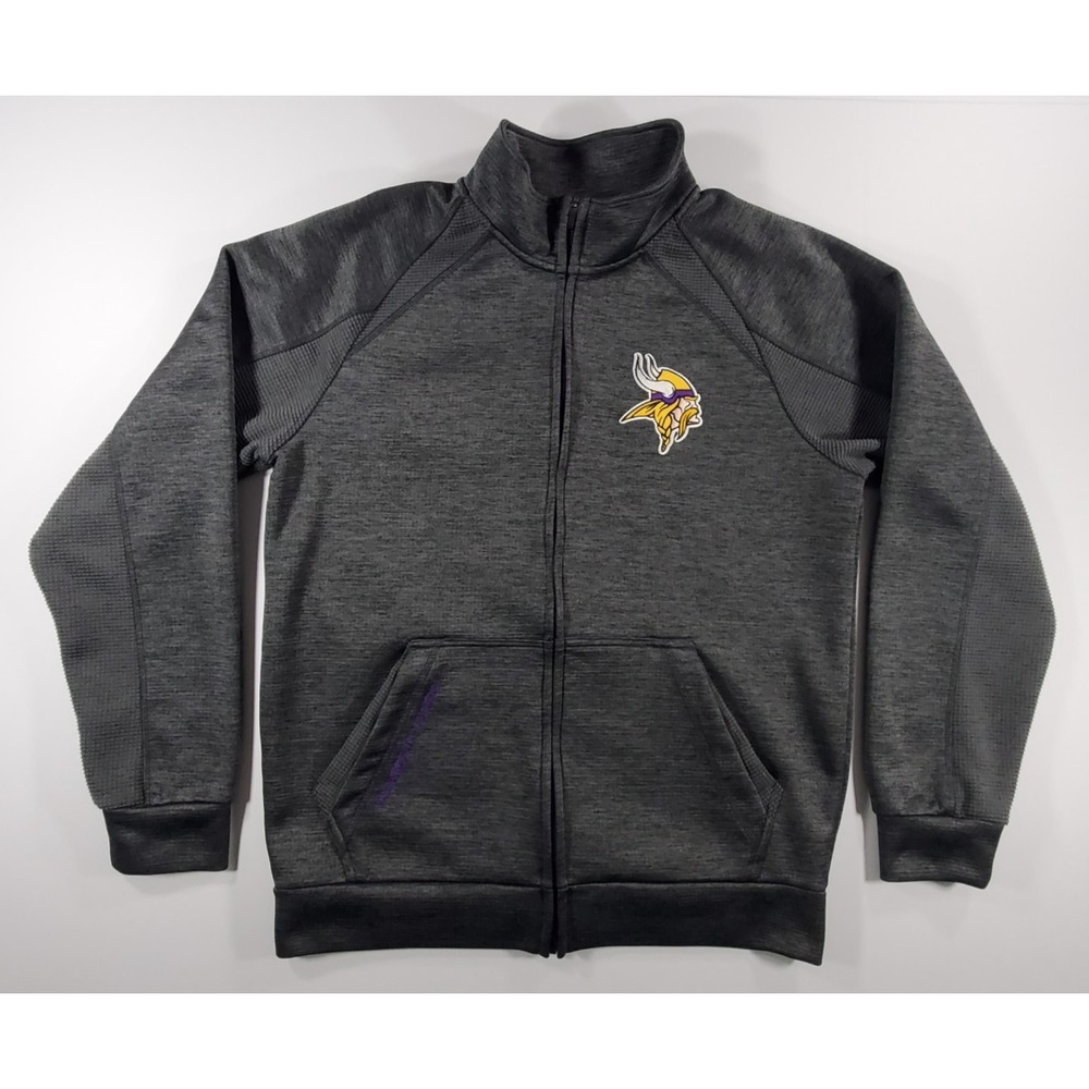 NFL Minnesota Vikings Full Zip Performance Jacket Gray‎ Men's Large